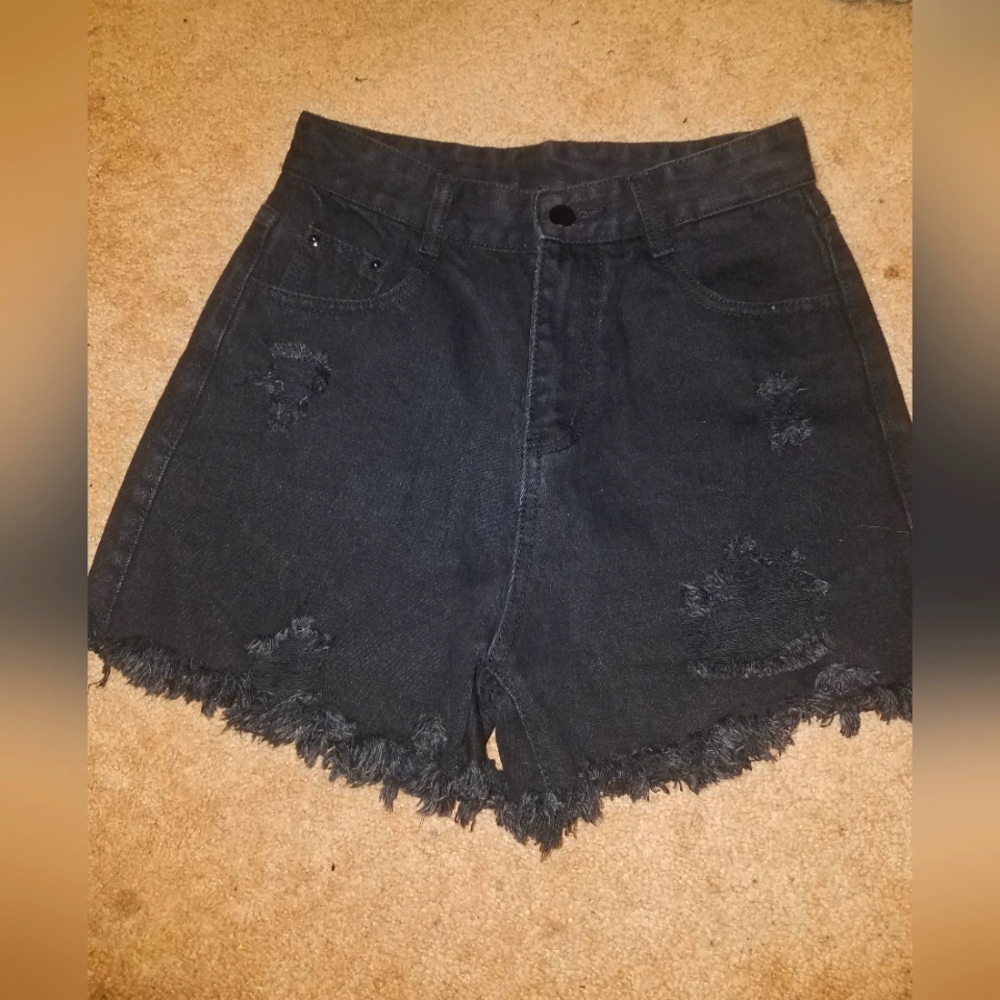 Shein distressed highwaisted shorts
